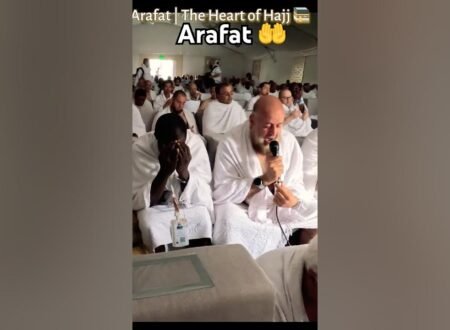 Muslim pilgrims gathered at the Arafat camp during Hajj 2026, reflecting, praying, and making dua on the Day of Arafat.