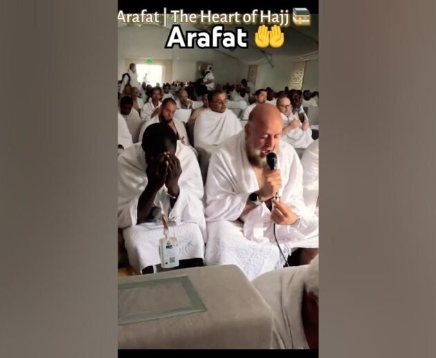 Muslim pilgrims gathered at the Arafat camp during Hajj 2026, reflecting, praying, and making dua on the Day of Arafat.