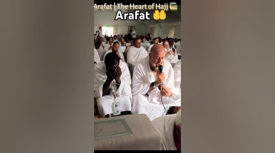 Muslim pilgrims gathered at the Arafat camp during Hajj 2026, reflecting, praying, and making dua on the Day of Arafat.