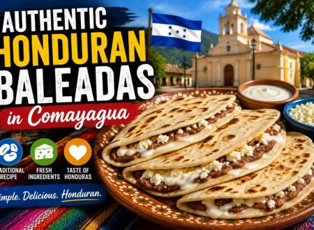 Authentic Honduran baleadas with beans, cheese, and cream in Comayagua, Honduras