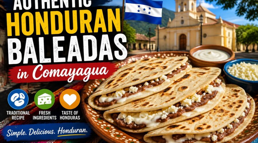 Authentic Honduran baleadas with beans, cheese, and cream in Comayagua, Honduras