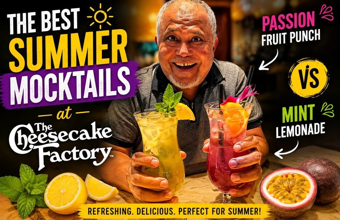 The Cheesecake Factory summer mocktails with Passion Fruit Punch and Mint Lemonade