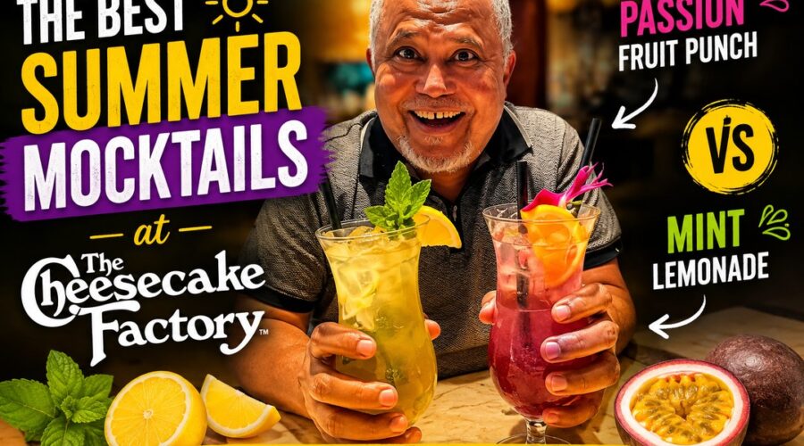 The Cheesecake Factory summer mocktails with Passion Fruit Punch and Mint Lemonade