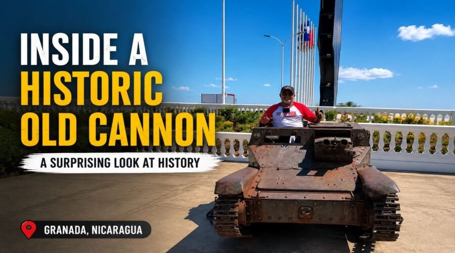 Historic old cannon at Loma de Tiscapa in Managua, Nicaragua