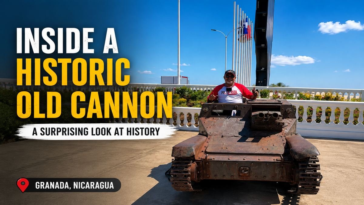 Historic old cannon at Loma de Tiscapa in Managua, Nicaragua