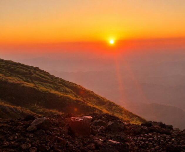 Golden sunset over Telica Volcano and Nicaragua's volcanic landscape near León