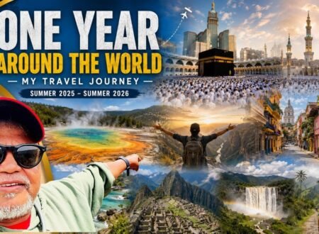 One year around the world travel journey featuring Yellowstone, Colombia, South America, road trips, cultural experiences, and spiritual journeys