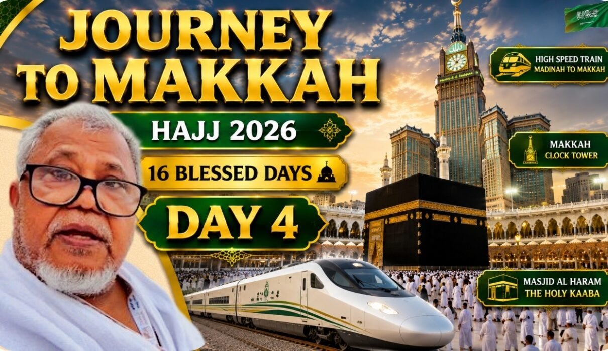 Pilgrim standing before the Kaaba at Masjid al-Haram in Makkah during Hajj 2026