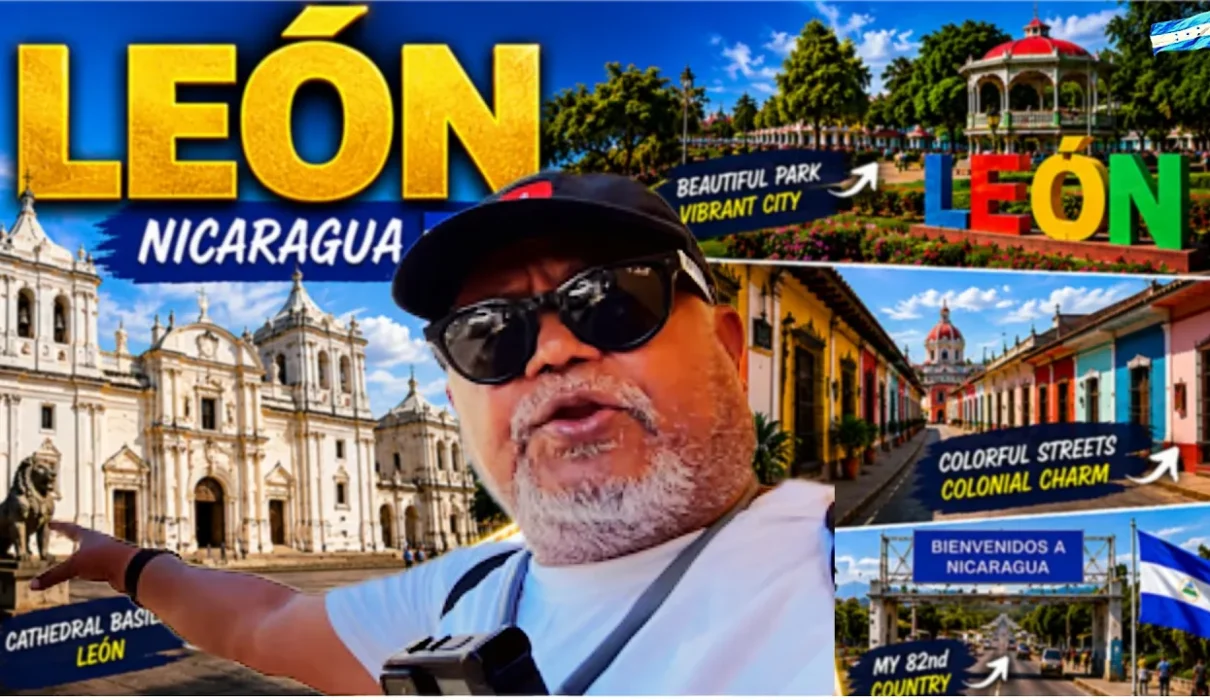 Cathedral Basilica of León in León, Nicaragua during my Central America backpacking journey in 2026