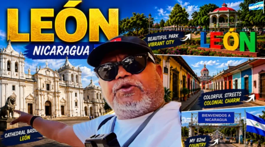 Cathedral Basilica of León in León, Nicaragua during my Central America backpacking journey in 2026