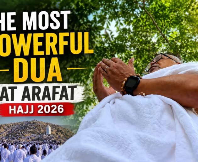 Muslim pilgrims making heartfelt dua on the plains of Arafat during Hajj 2026