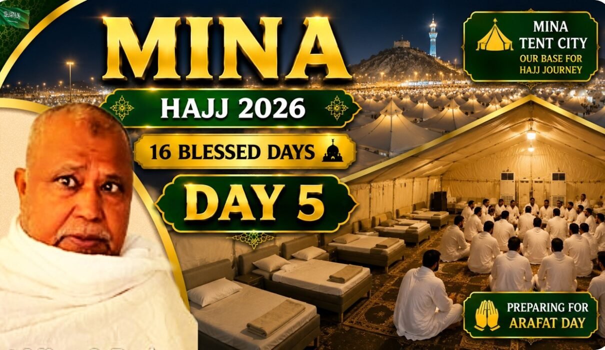 Mina tent city filled with pilgrims during Hajj 2026 before the journey to Arafat