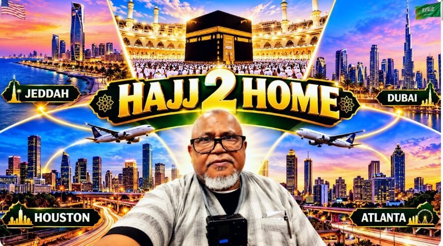 Muslim pilgrim returning home to Atlanta after completing Hajj 2026, marking the end of his spiritual journey from Makkah.