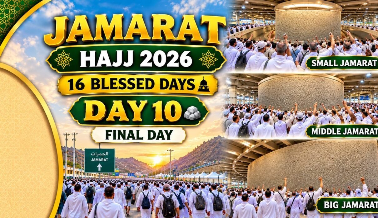 Hajj 2026 pilgrim completing final Jamarat on Day 10
