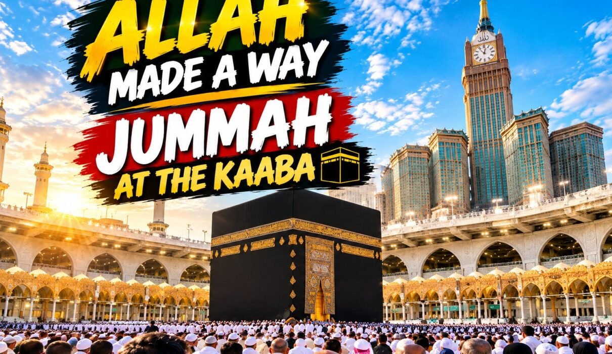 Kaaba at Masjid al-Haram surrounded by Hajj pilgrims during Jummah prayer in Hajj 2026