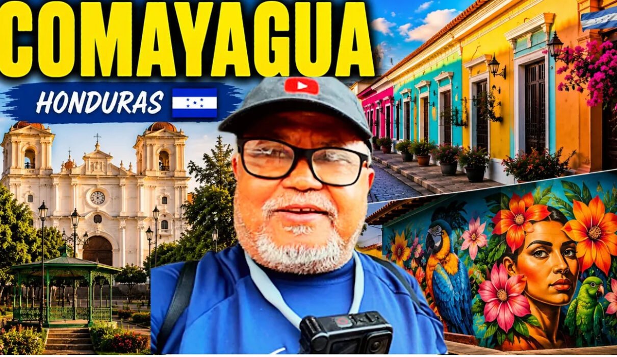 Historic colonial streets and architecture in Comayagua Honduras
