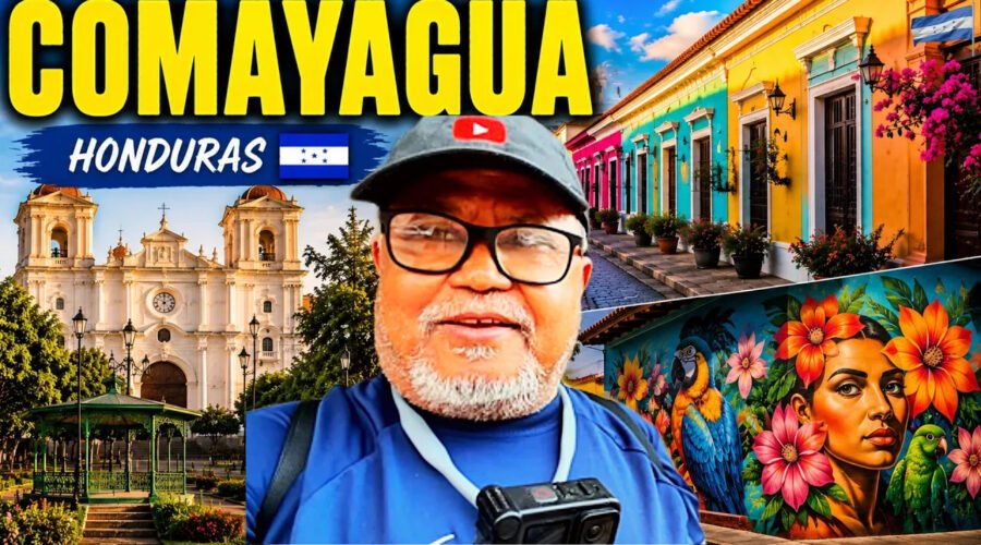 Historic colonial streets and architecture in Comayagua Honduras